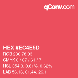 カラーコード: HEX #EC4E5D | qconv.com
