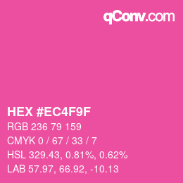 カラーコード: HEX #EC4F9F | qconv.com