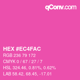 Color code: HEX #EC4FAC | qconv.com