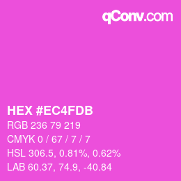 Color code: HEX #EC4FDB | qconv.com