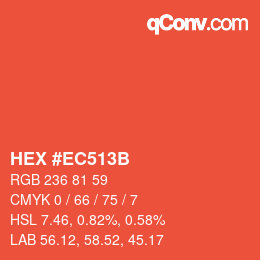 Código de color: HEX #EC513B | qconv.com