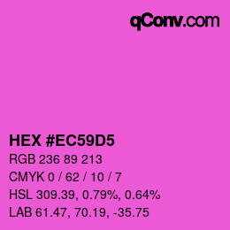 カラーコード: HEX #EC59D5 | qconv.com