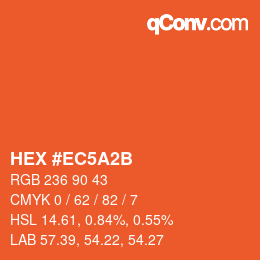 Color code: HEX #EC5A2B | qconv.com