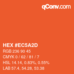 Color code: HEX #EC5A2D | qconv.com