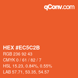 Color code: HEX #EC5C2B | qconv.com
