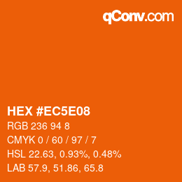 Color code: HEX #EC5E08 | qconv.com