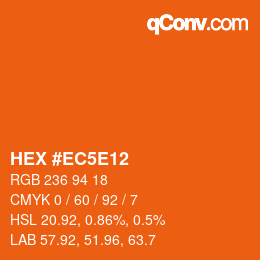 Color code: HEX #EC5E12 | qconv.com