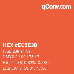 Color code: HEX #EC5E3B | qconv.com