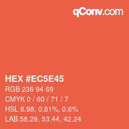 Color code: HEX #EC5E45 | qconv.com