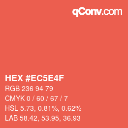 Farbcode: HEX #EC5E4F | qconv.com