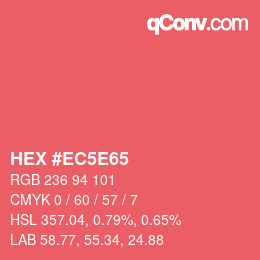 Color code: HEX #EC5E65 | qconv.com