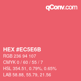 Código de color: HEX #EC5E6B | qconv.com