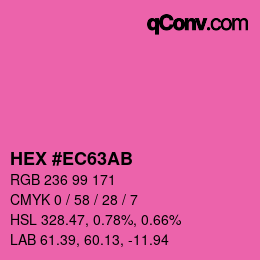 Color code: HEX #EC63AB | qconv.com