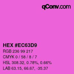 Color code: HEX #EC63D9 | qconv.com