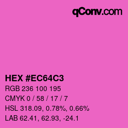 カラーコード: HEX #EC64C3 | qconv.com
