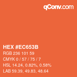 Color code: HEX #EC653B | qconv.com