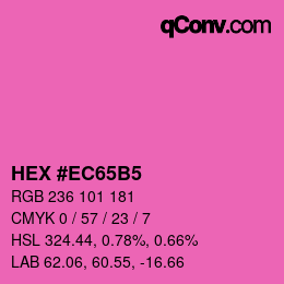 颜色代码: HEX #EC65B5 | qconv.com