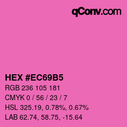 カラーコード: HEX #EC69B5 | qconv.com