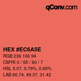 Color code: HEX #EC6A5E | qconv.com