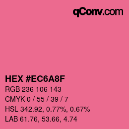 Color code: HEX #EC6A8F | qconv.com