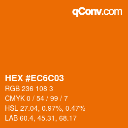 Color code: HEX #EC6C03 | qconv.com