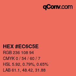 Color code: HEX #EC6C5E | qconv.com