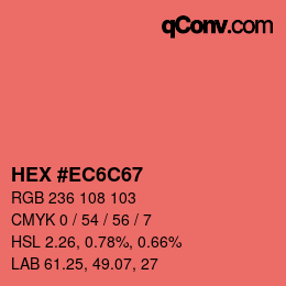 Color code: HEX #EC6C67 | qconv.com