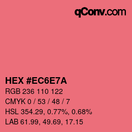 カラーコード: HEX #EC6E7A | qconv.com