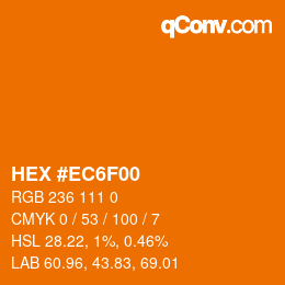 Color code: HEX #EC6F00 | qconv.com