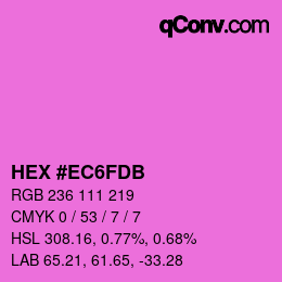 Color code: HEX #EC6FDB | qconv.com