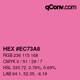 カラーコード: HEX #EC73A8 | qconv.com