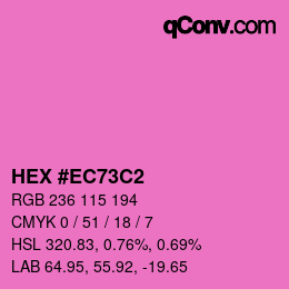 Color code: HEX #EC73C2 | qconv.com