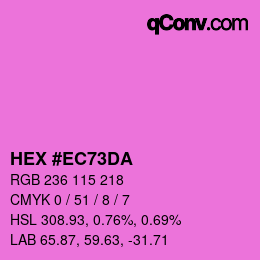 Color code: HEX #EC73DA | qconv.com