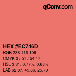 Color code: HEX #EC746D | qconv.com