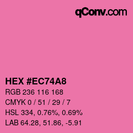 颜色代码: HEX #EC74A8 | qconv.com