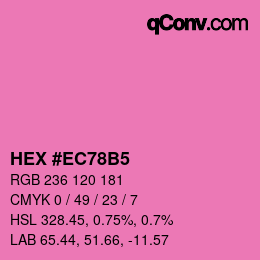 カラーコード: HEX #EC78B5 | qconv.com