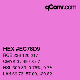 Color code: HEX #EC78D9 | qconv.com