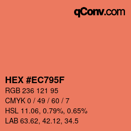 Color code: HEX #EC795F | qconv.com