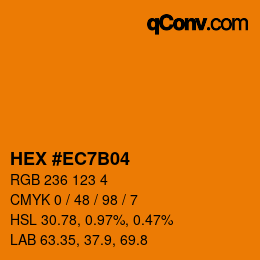カラーコード: HEX #EC7B04 | qconv.com