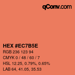 Code couleur: HEX #EC7B5E | qconv.com
