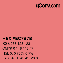 カラーコード: HEX #EC7B7B | qconv.com