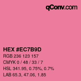Color code: HEX #EC7B9D | qconv.com