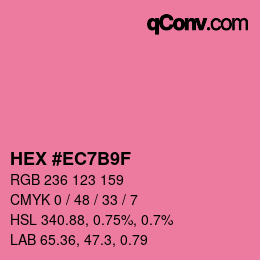 カラーコード: HEX #EC7B9F | qconv.com