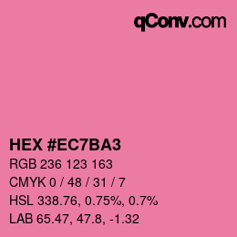 颜色代码: HEX #EC7BA3 | qconv.com