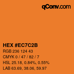Color code: HEX #EC7C2B | qconv.com