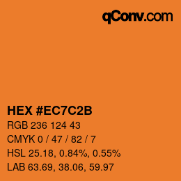 Color code: HEX #EC7C2B | qconv.com