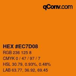 カラーコード: HEX #EC7D08 | qconv.com