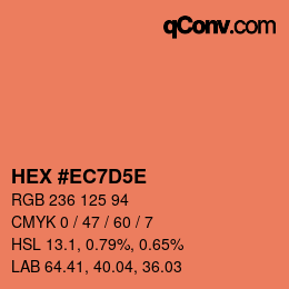 Color code: HEX #EC7D5E | qconv.com