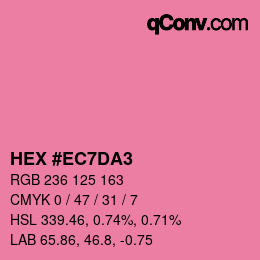 颜色代码: HEX #EC7DA3 | qconv.com