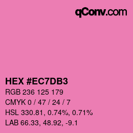 カラーコード: HEX #EC7DB3 | qconv.com